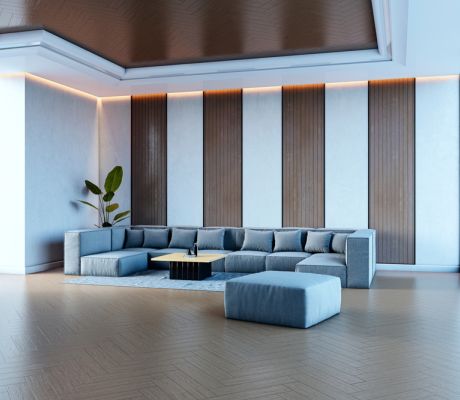 Modern luxury office interior representing high-net-worth financial advisory and crypto-backed lending services